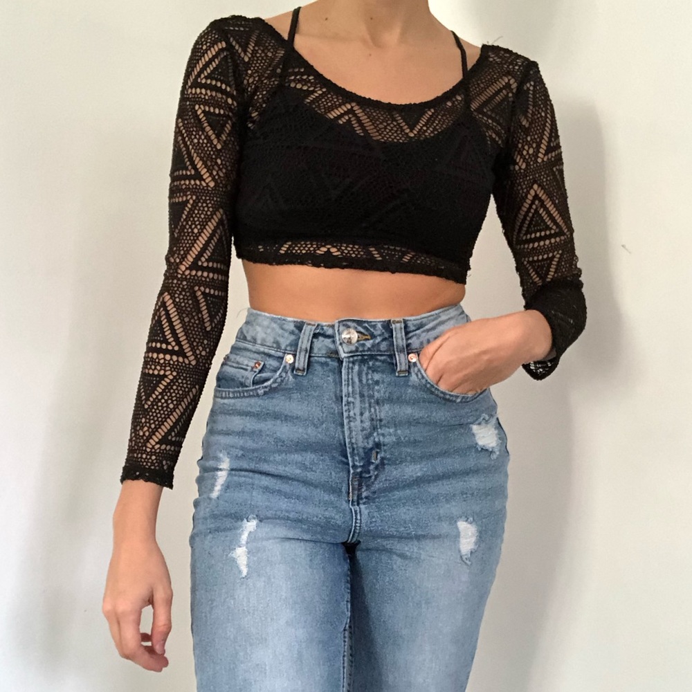 LA Heart Cropped Long Sleeve